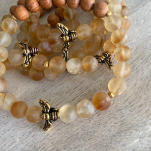 Gold Bee | Citrine & Bayong Wood Diffuser Bracelet