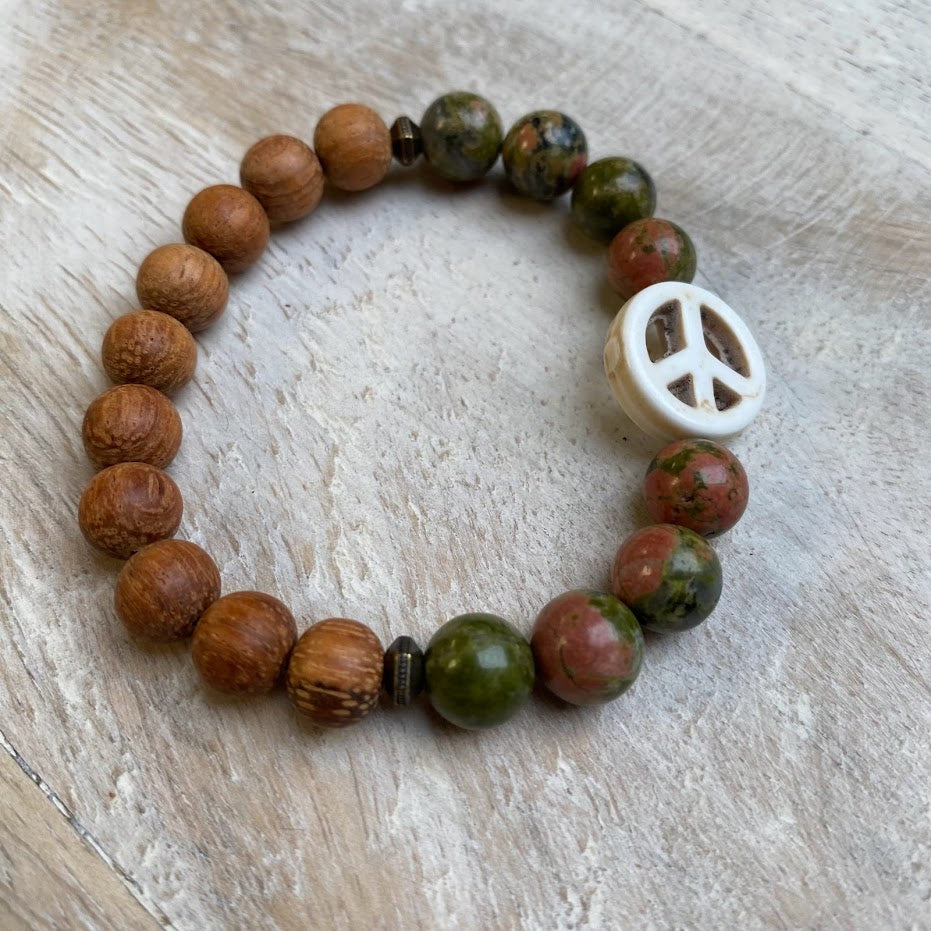 Peace | Kids Unakite Jasper Diffuser Bracelet